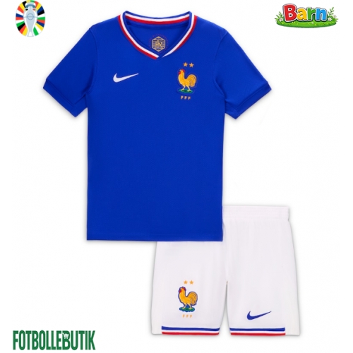 Frankrike Hemmaställ Barn EM 2024 Kortärmad (+ Korta byxor)